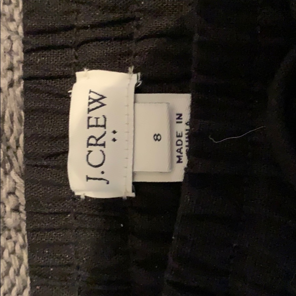NWOT J. Crew black linen/ Cotten  drawstring pants
